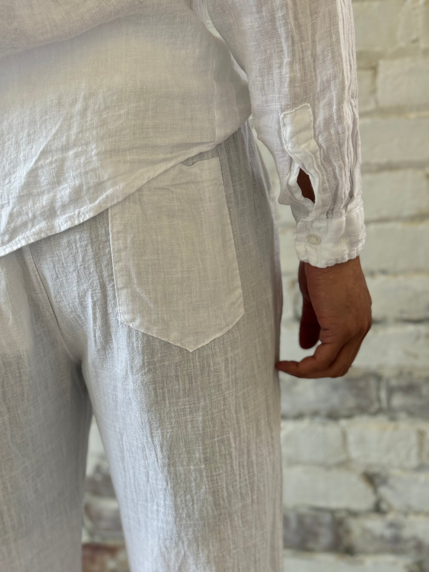100% Italian Linen Straight leg Pant