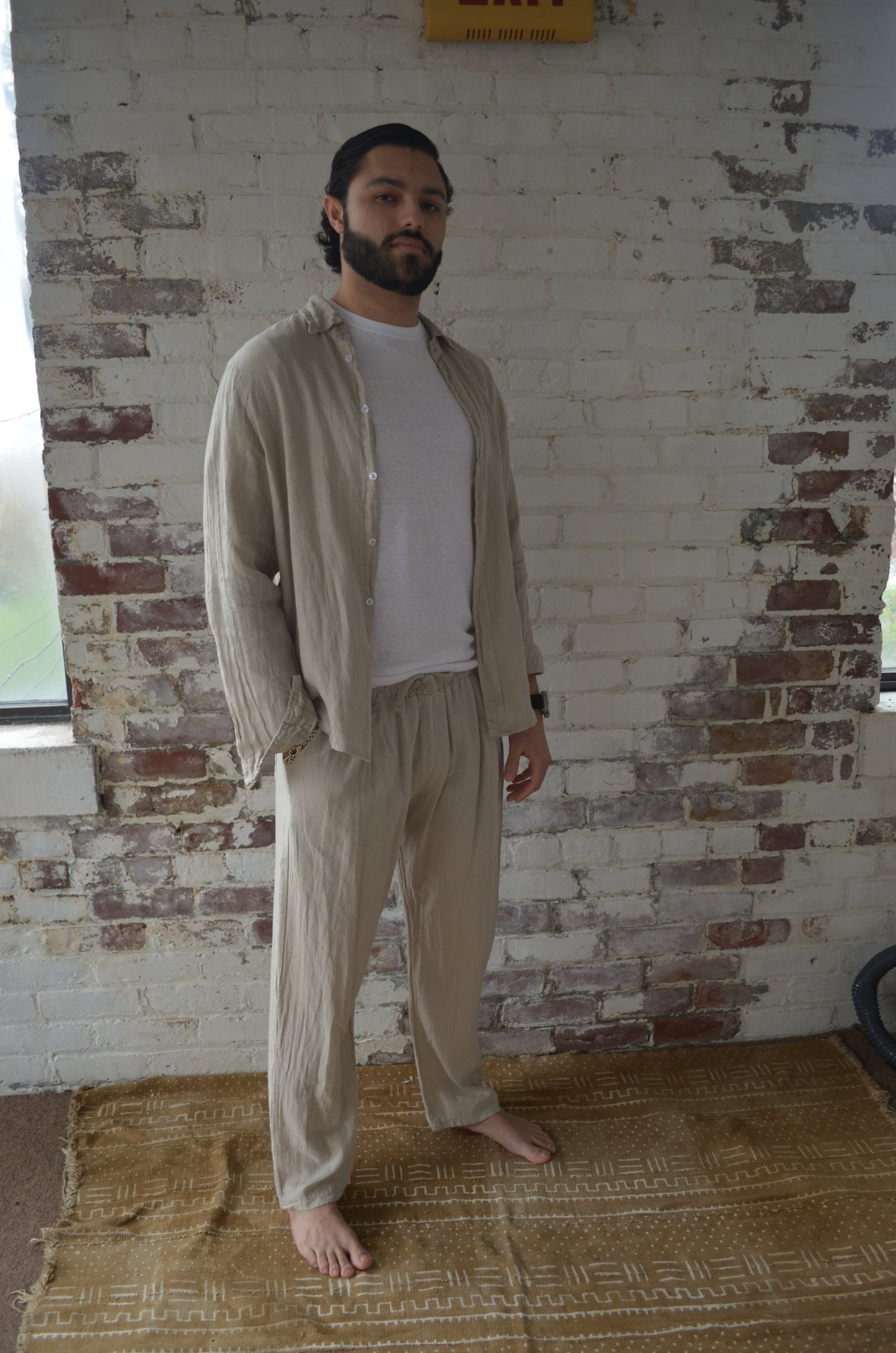 100% Italian Linen Straight leg Pant