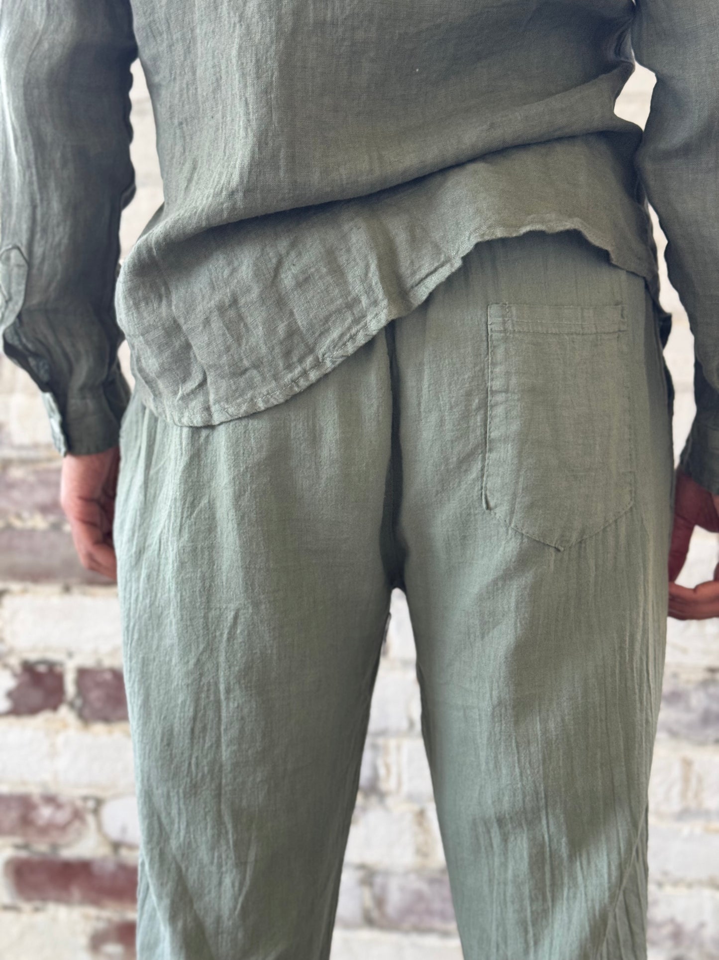 100% Italian Linen Straight leg Pant