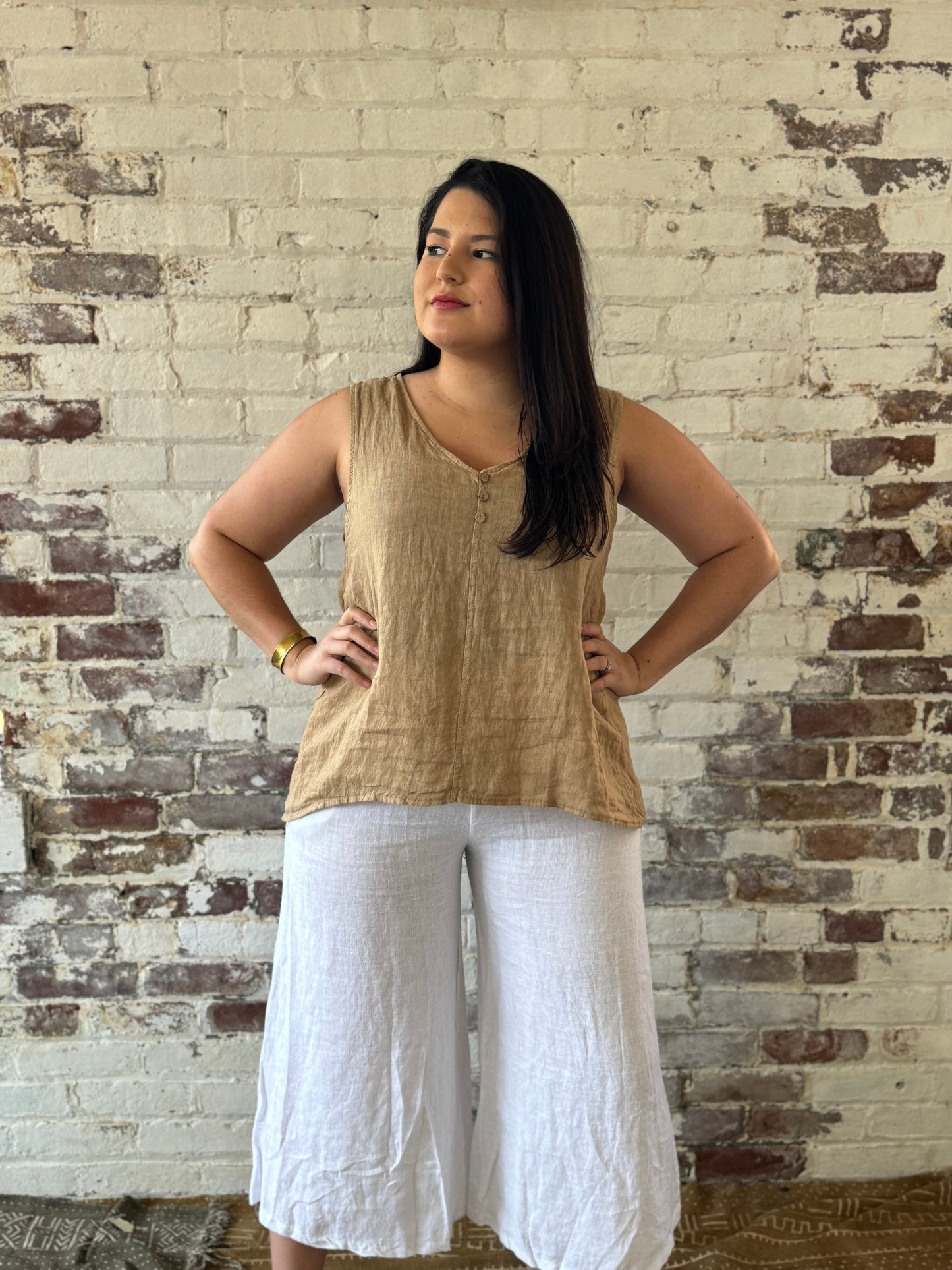 100% Italian Linen Tank Top