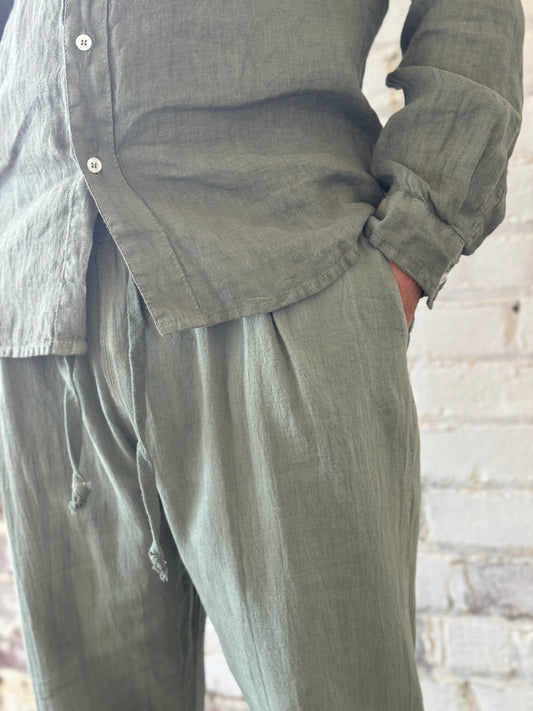 100% Italian Linen Straight leg Pant