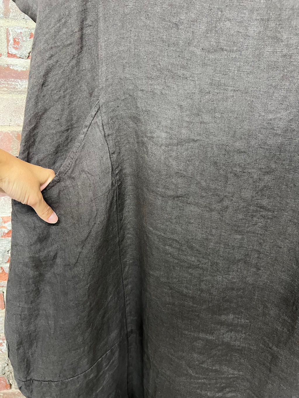 100% Linen Balloon Dress Deep Pockets
