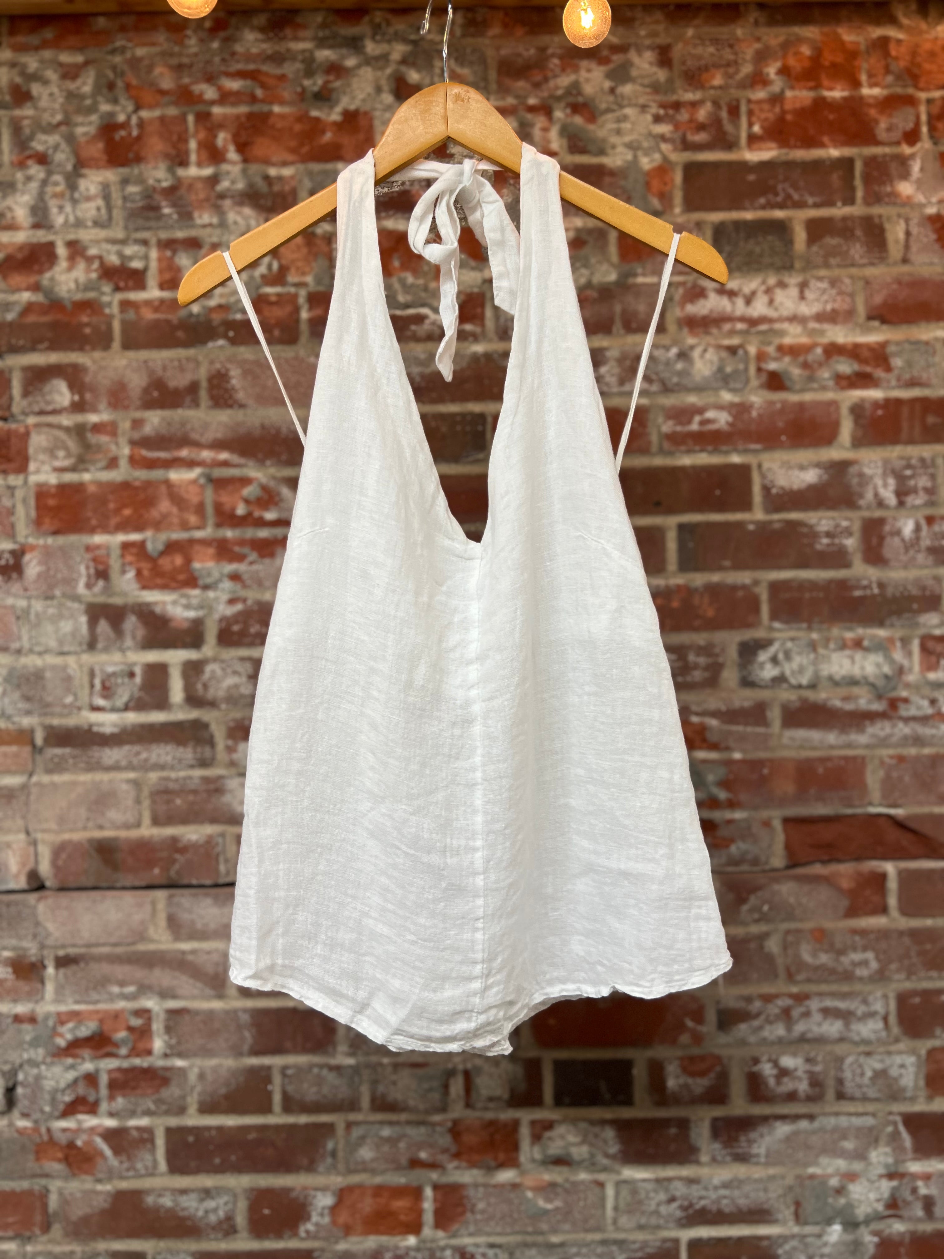 100% Linen Halter Top