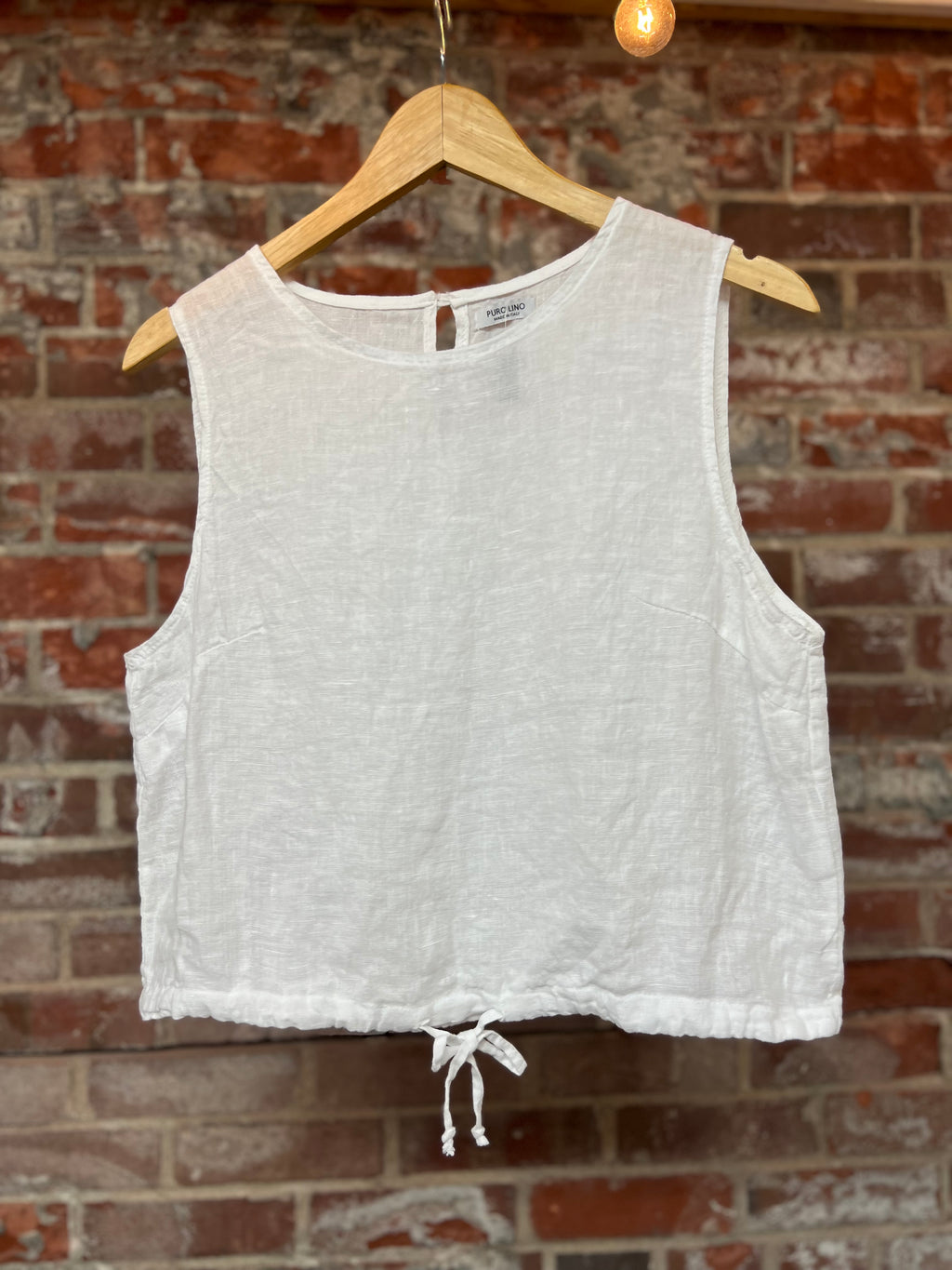 Linen Tank Adjustable Botton