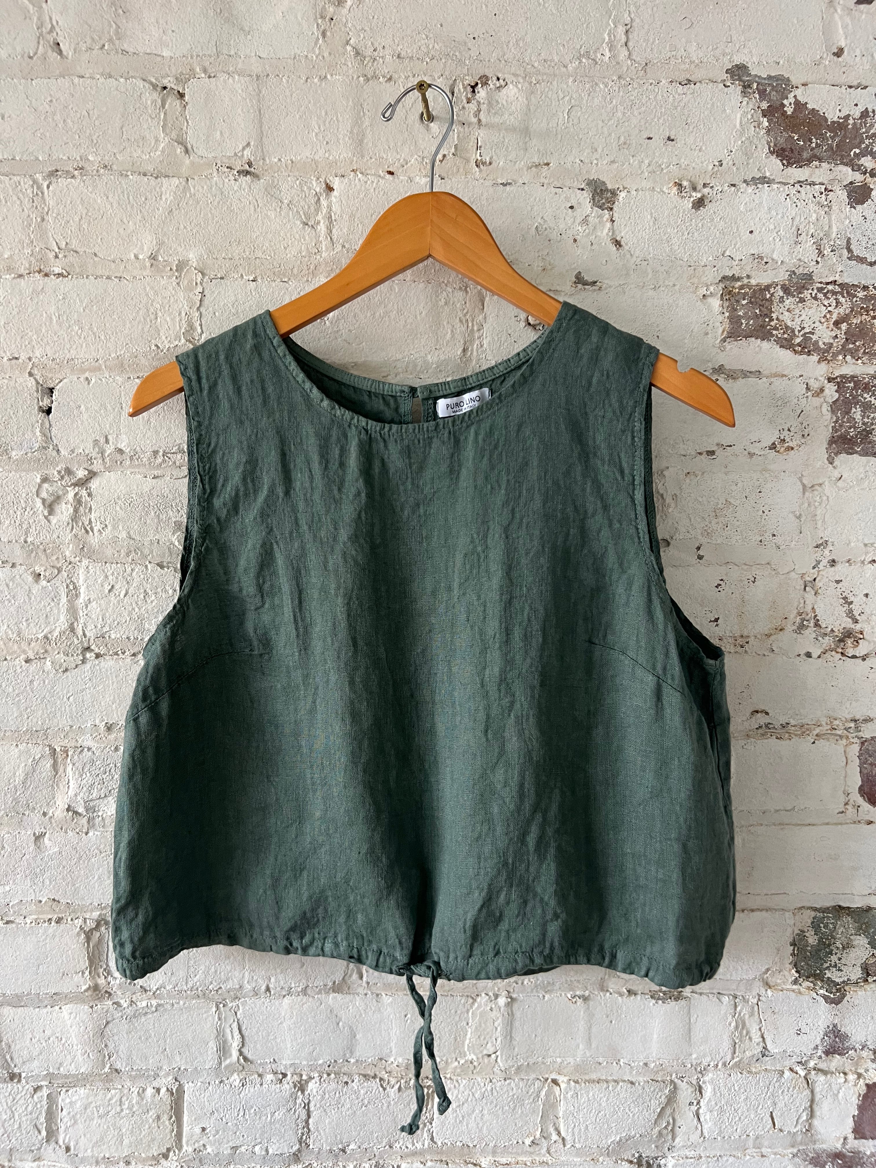 Linen Tank Adjustable Botton