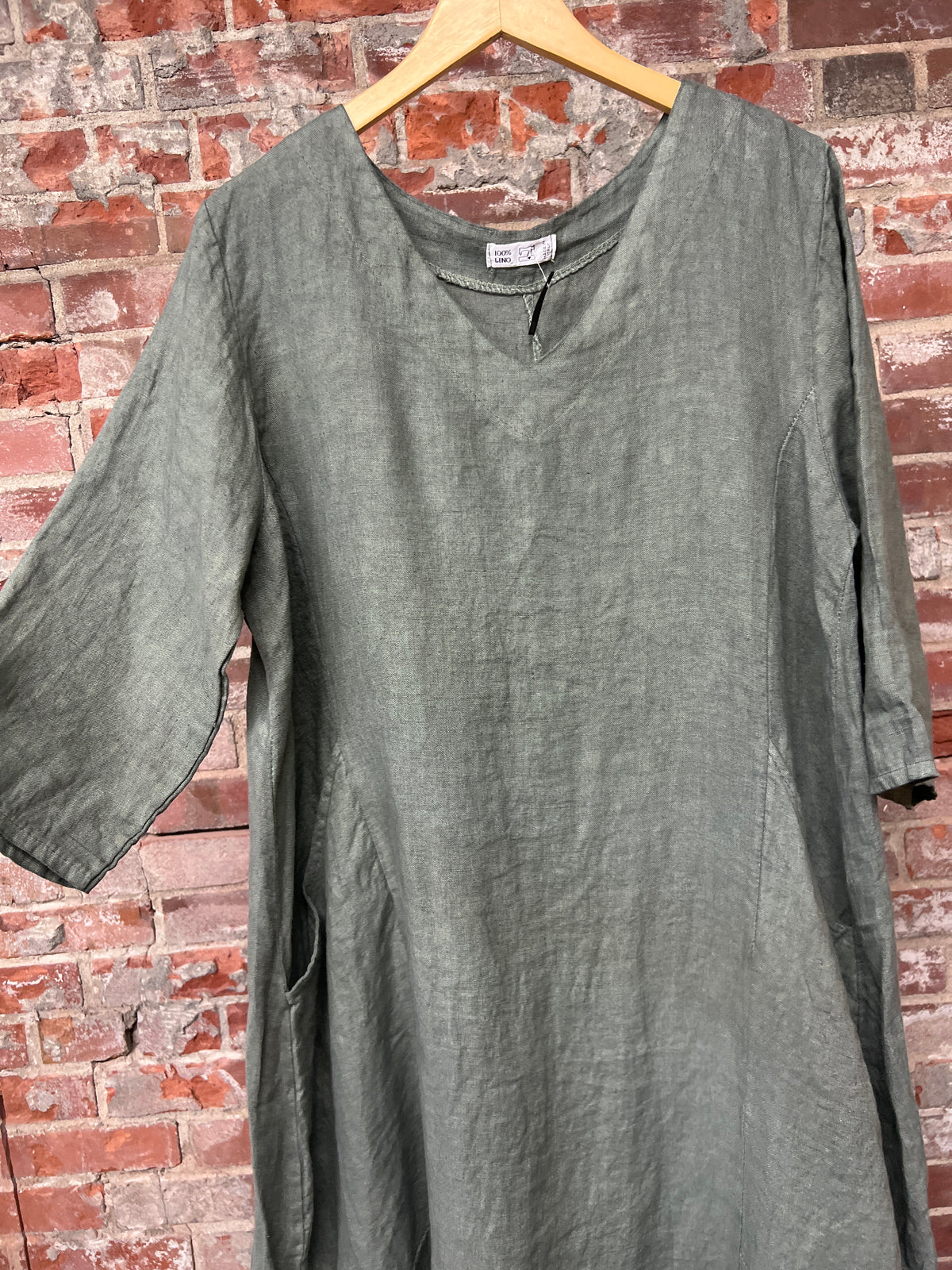 100% Linen Balloon Dress Deep Pockets