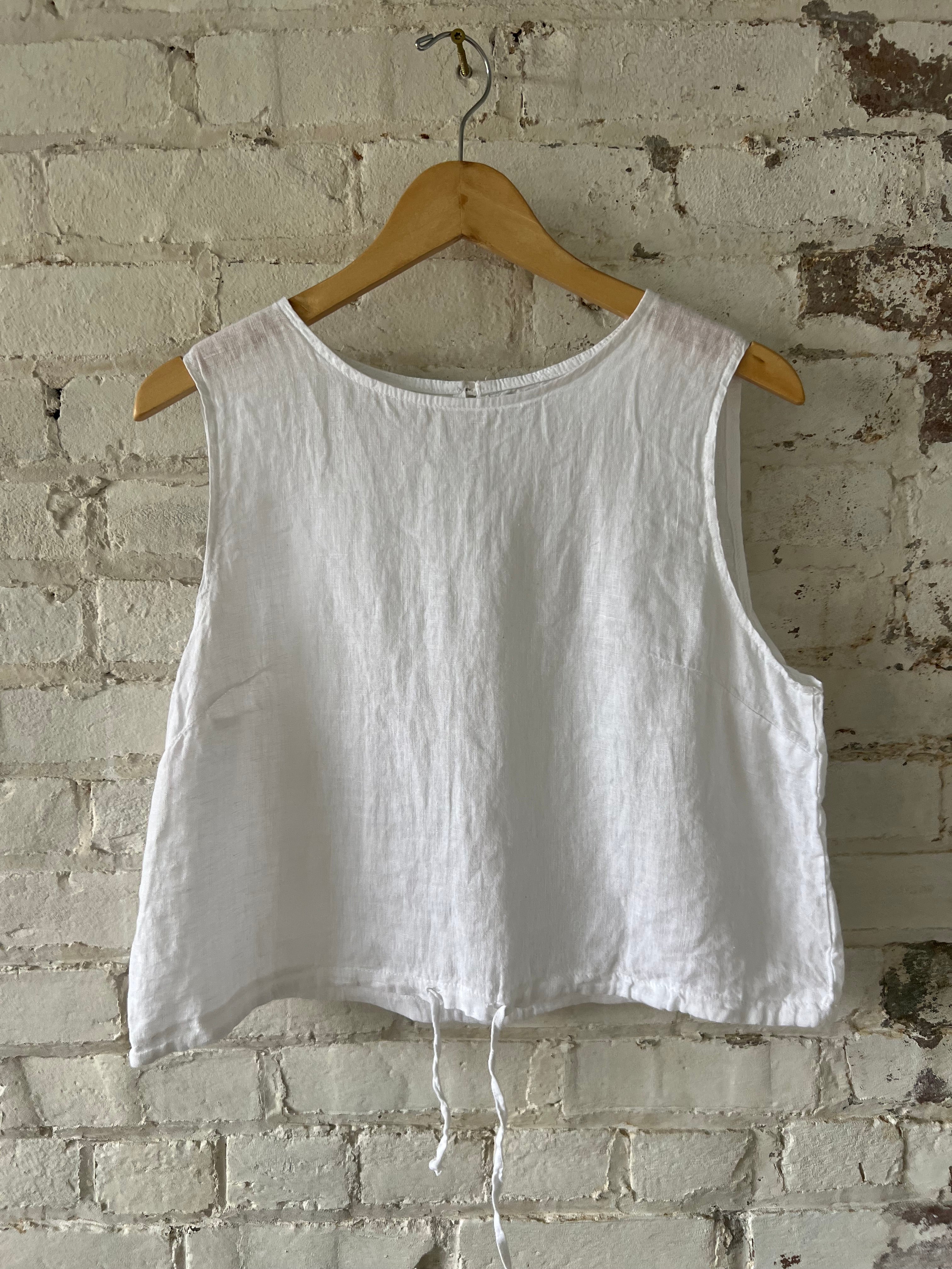Linen Tank Adjustable Botton