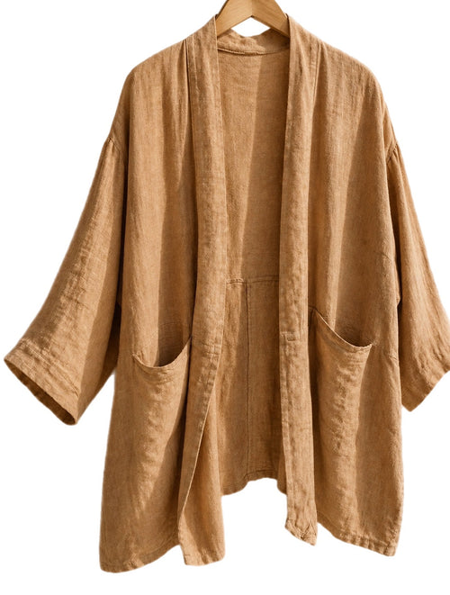 100% Linen cardigan with pockets￼