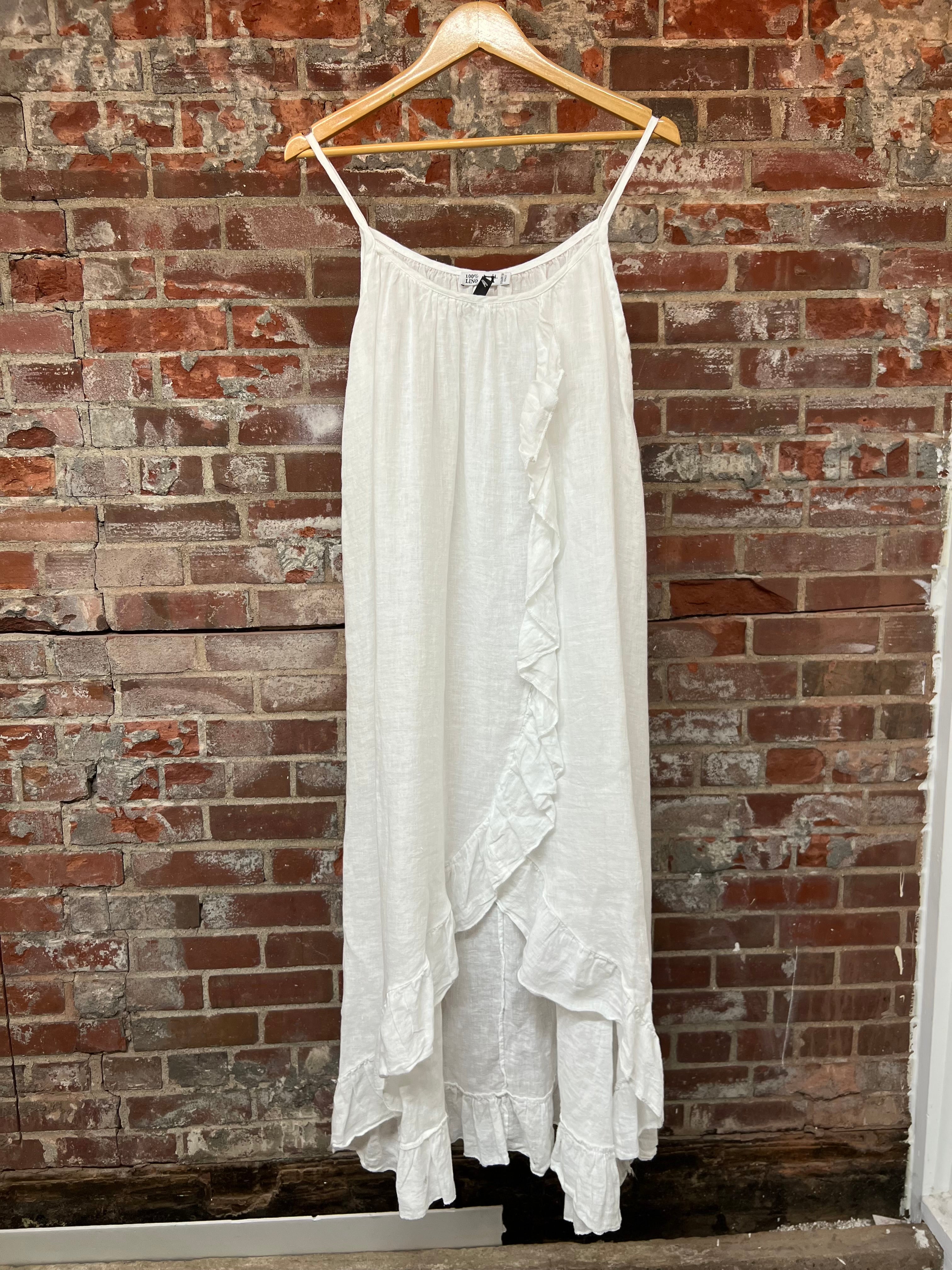 100% Linen Ruffle Dress