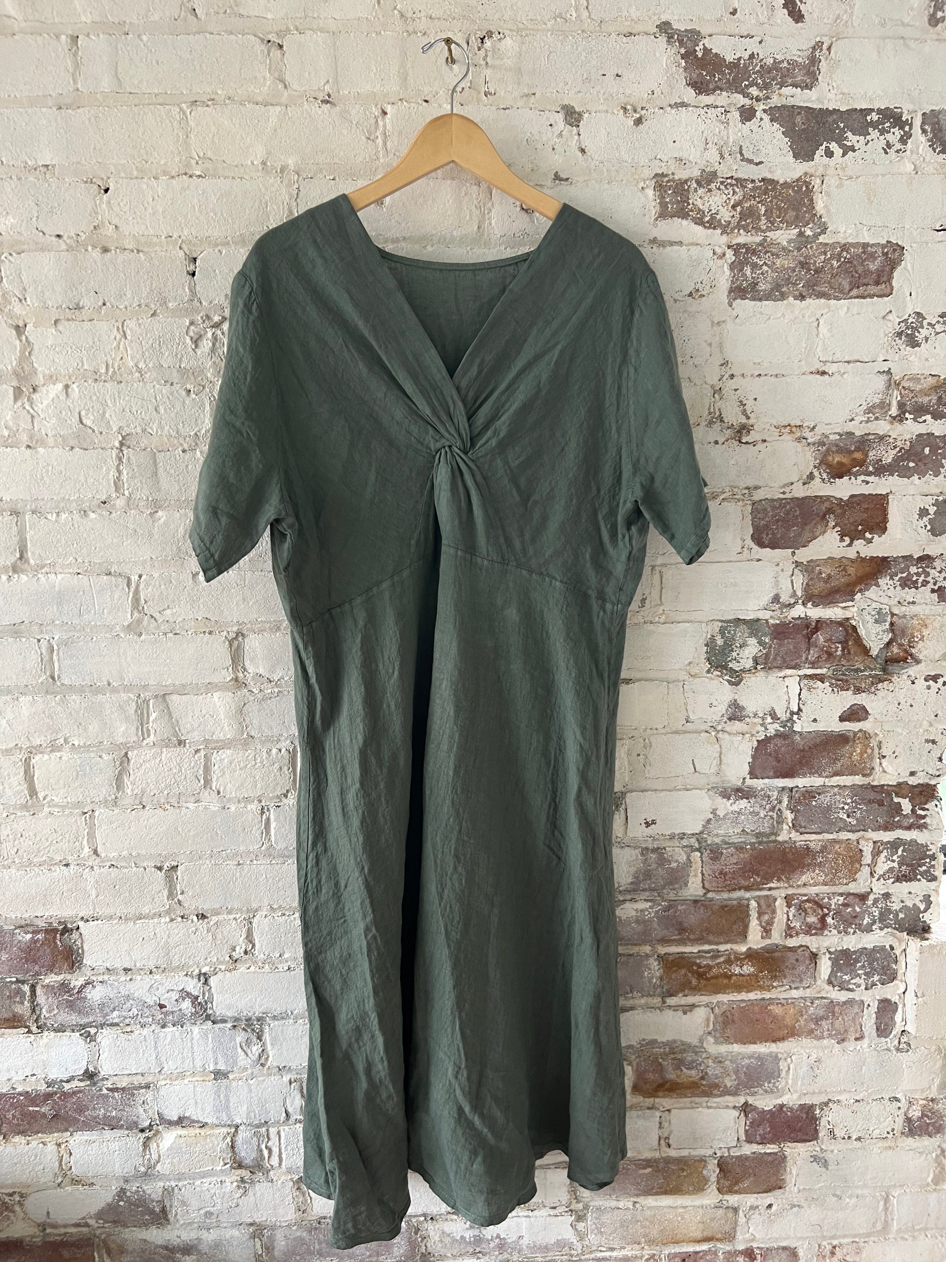 Linen Dress with a Twist