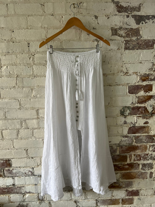 Linen Button Down Skirt