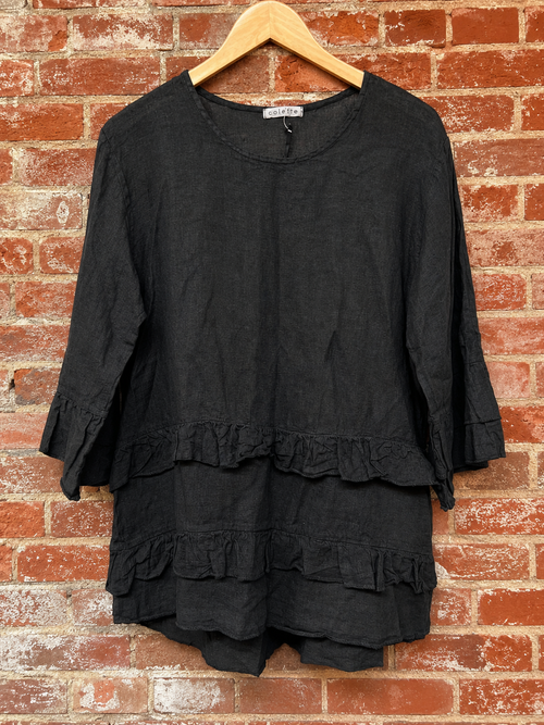 100% Linen Ruffle Tunic