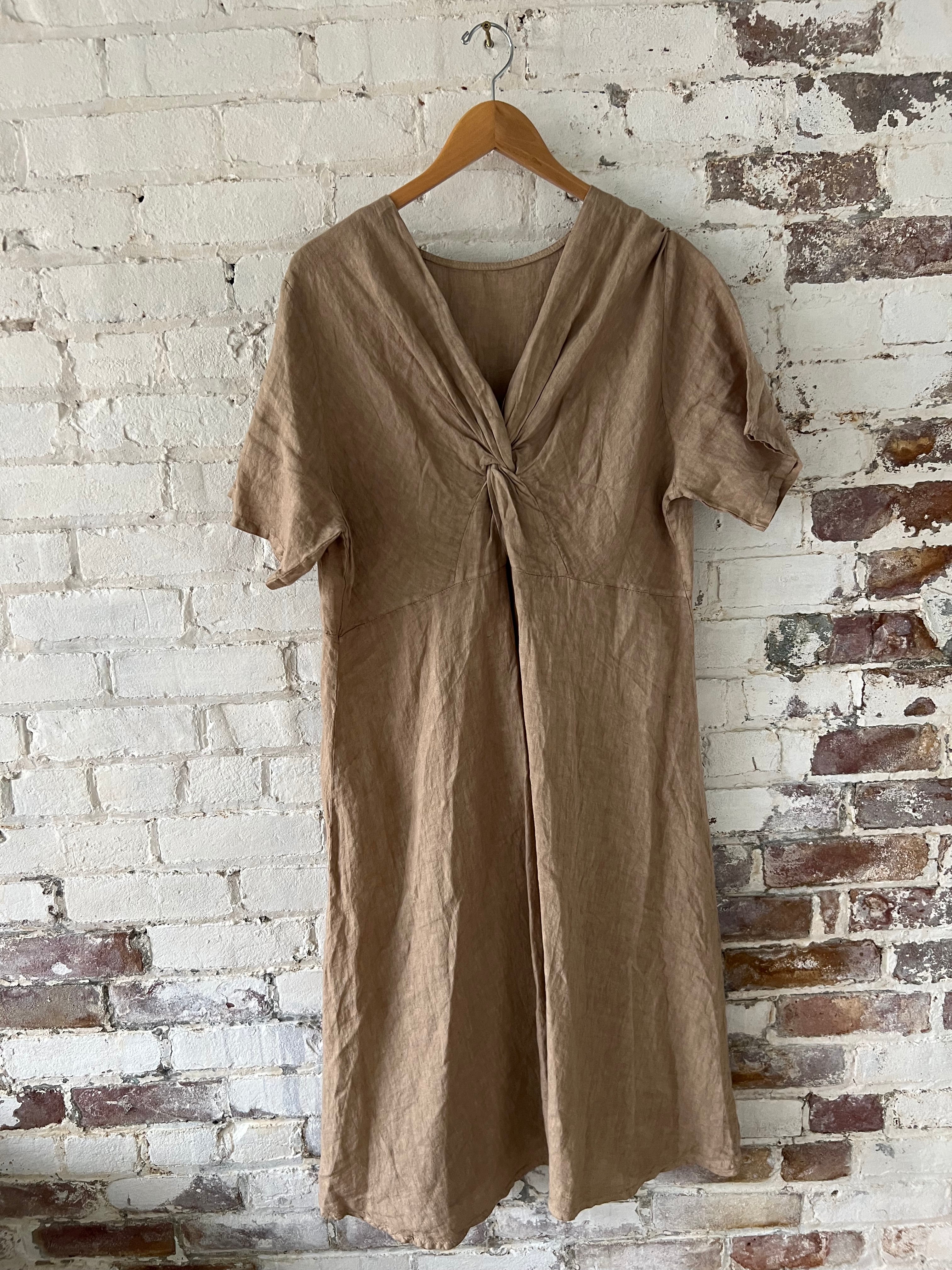 Linen Dress with a Twist
