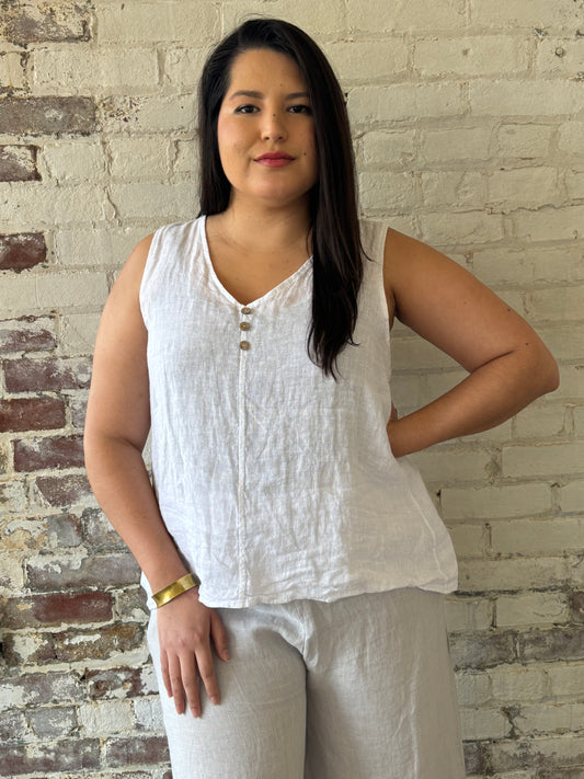 100% Italian Linen Tank Top